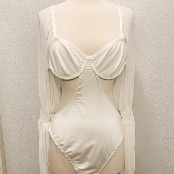 Dolls Kill ZYA The Label- Lolita Bodysuit in White 💕 - Picture 10 of 10